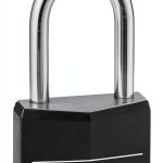 Master Lock Black Covered Aluminum Padlock with Long Shackle 141DLF-0